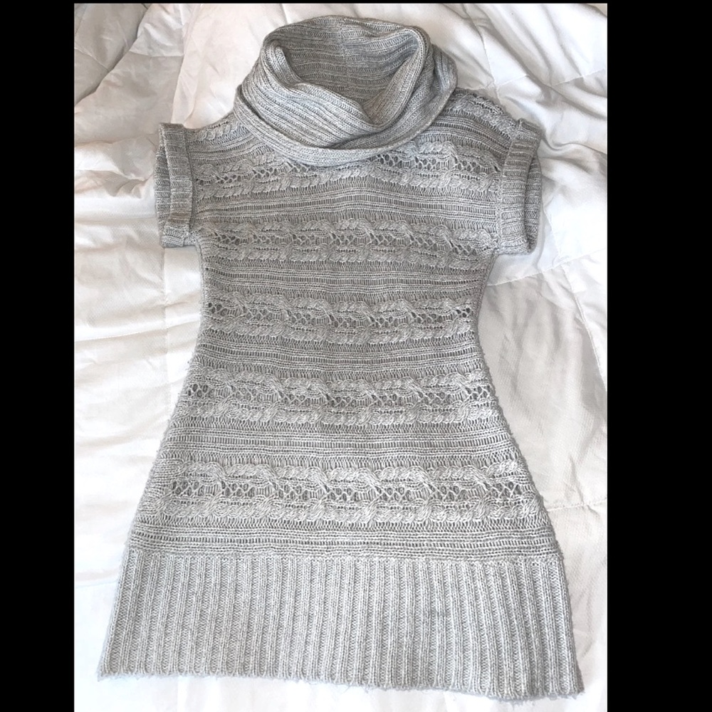 Light grey cowl neck tunic sweater small